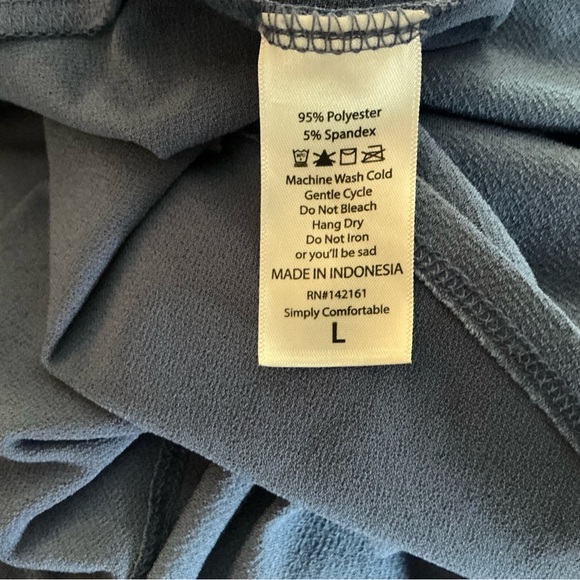 LuLaRoe Blue Tiered Long Sleeve Dress - Picture 4 of 4